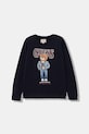 Guess bluza bawełniana dziecięca aplikacja granatowy L6RQ05.KAD74.PPY2