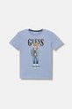 Guess bluza bawełniana dziecięca nadruk niebieski N6RQ03.KAD74.PPY2