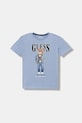 Guess bluza bawełniana dziecięca nadruk niebieski N6RQ03.KAD74.PPY2