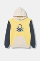 United Colors of Benetton felpa con cappuccio per bambini in cotone giallo 3J68C205K.G.Stagionale