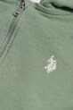 CHLAPEC U.S. Polo Assn. rozepínací mikina s kapucí dětská s bavlnou USP4413 zelená