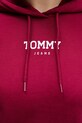 Βαμβακερή μπλούζα Tommy Jeans DW0DW21921 μπορντό