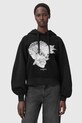 AllSaints bluza z bawełną z kapturem czarny W092JD