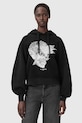 AllSaints bluza z bawełną z kapturem czarny W092JD