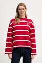 Tommy Hilfiger longsleeve wzorzyste czerwony WW0WW48431