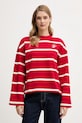 Tommy Hilfiger longsleeve wzorzyste czerwony WW0WW48431