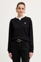 Bombažen pulover Karl Lagerfeld IKON Brez kapuce črna B1W20027