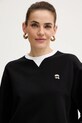 Bombažen pulover Karl Lagerfeld IKON črna B1W20027