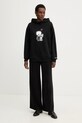 Bombažen pulover Karl Lagerfeld IKON B1W20030 črna SS26