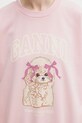GANNI bluza bawełniana A1060026 różowy A1060026