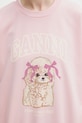 GANNI bluza bawełniana A1060026 różowy A1060026