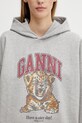 GANNI bluza bawełniana szary A1060024