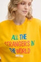 Παιδική βαμβακερή μπλούζα United Colors of Benetton x Stranger Things κίτρινο 33NVD10BB