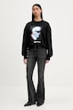 Karl Lagerfeld Jeans hanorac de bumbac B1W20049 negru SS26