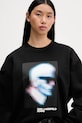 Karl Lagerfeld Jeans hanorac de bumbac negru B1W20049
