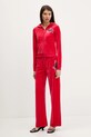 Juicy Couture bluza welurowa Wrap You Up JCNAS126451 czerwony SS26