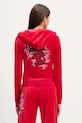 Odzież Juicy Couture bluza welurowa Wrap You Up JCNAS126451 czerwony