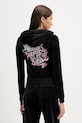 Odzież Juicy Couture bluza welurowa Wrap You Up JCNAS126451 czarny