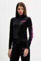 Juicy Couture bluza welurowa Angel wzorzyste czarny JCNAS126453