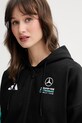 adidas bluza z kapturem damska z bawełną x Mercedes czarny KE5929