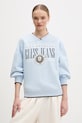 Guess Jeans bluza bawełniana nadruk niebieski W6RQ09.K68I4