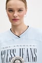 Guess Jeans bluza bawełniana niebieski W6RQ09.K68I4