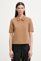 Calvin Klein polo damskie brązowy LV044F205G