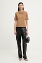 Calvin Klein polo damskie LV044F205G brązowy SS26