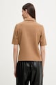 Odzież Calvin Klein polo damskie LV044F205G brązowy
