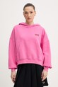 American Vintage bluza z kapturem damska bawełniana różowy PLI03D