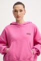 American Vintage bluza z kapturem damska bawełniana różowy PLI03D