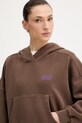 American Vintage bluza z kapturem damska bawełniana brązowy PLI03D