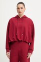 Trussardi bluza z kapturem damska bawełniana czerwony G8566000235N