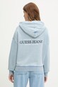Ρούχα Guess Jeans Μπλούζα με κουκούλα γυναικεία βαμβακερή W5GQ32.KCTJ1 μπλε