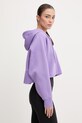 adidas by Stella McCartney bluza sportowa damska z bawełną fioletowy JZ0654