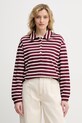 United Colors of Benetton longsleeve damski bawełniany bordowy 3PNUD3018