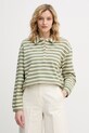 United Colors of Benetton longsleeve damski bawełniany zielony 3PNUD3018