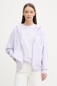 Calvin Klein Jeans jopica s kapuco ženska bombažna vijolična LV047F205G