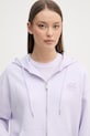 Calvin Klein Jeans mikina na zips s kapucňou dámska bavlnená fialová LV047F205G