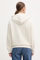 Oblečenie Calvin Klein Jeans mikina na zips s kapucňou dámska bavlnená LV047F205G béžová