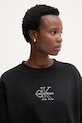 Calvin Klein Jeans суичър дамски от памук черен LV047F838G