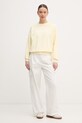 Calvin Klein Jeans bluza damska bawełniana LV047F818G żółty SS26
