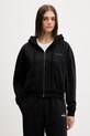 Calvin Klein Underwear felpa con cerniera e cappuccio da donna in cotone nero LV00QS7599