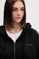 Calvin Klein Underwear felpa con cerniera e cappuccio da donna in cotone nero LV00QS7599