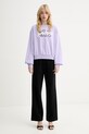 Just Cavalli bluza bawełniana 80PAIT09.CF500 fioletowy SS26