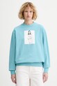 Calvin Klein bluza damska bawełniana turkusowy LV040502WF