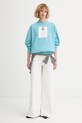 Calvin Klein bluza damska bawełniana LV040502WF turkusowy SS26