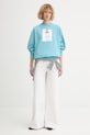 Calvin Klein bluza damska bawełniana LV040502WF turkusowy SS26