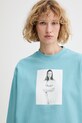 Calvin Klein bluza damska bawełniana turkusowy LV040502WF