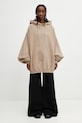 Rick Owens DRKSHDW Hun felpa con cappuccio in cotone da donna DS01F4232.FP beige